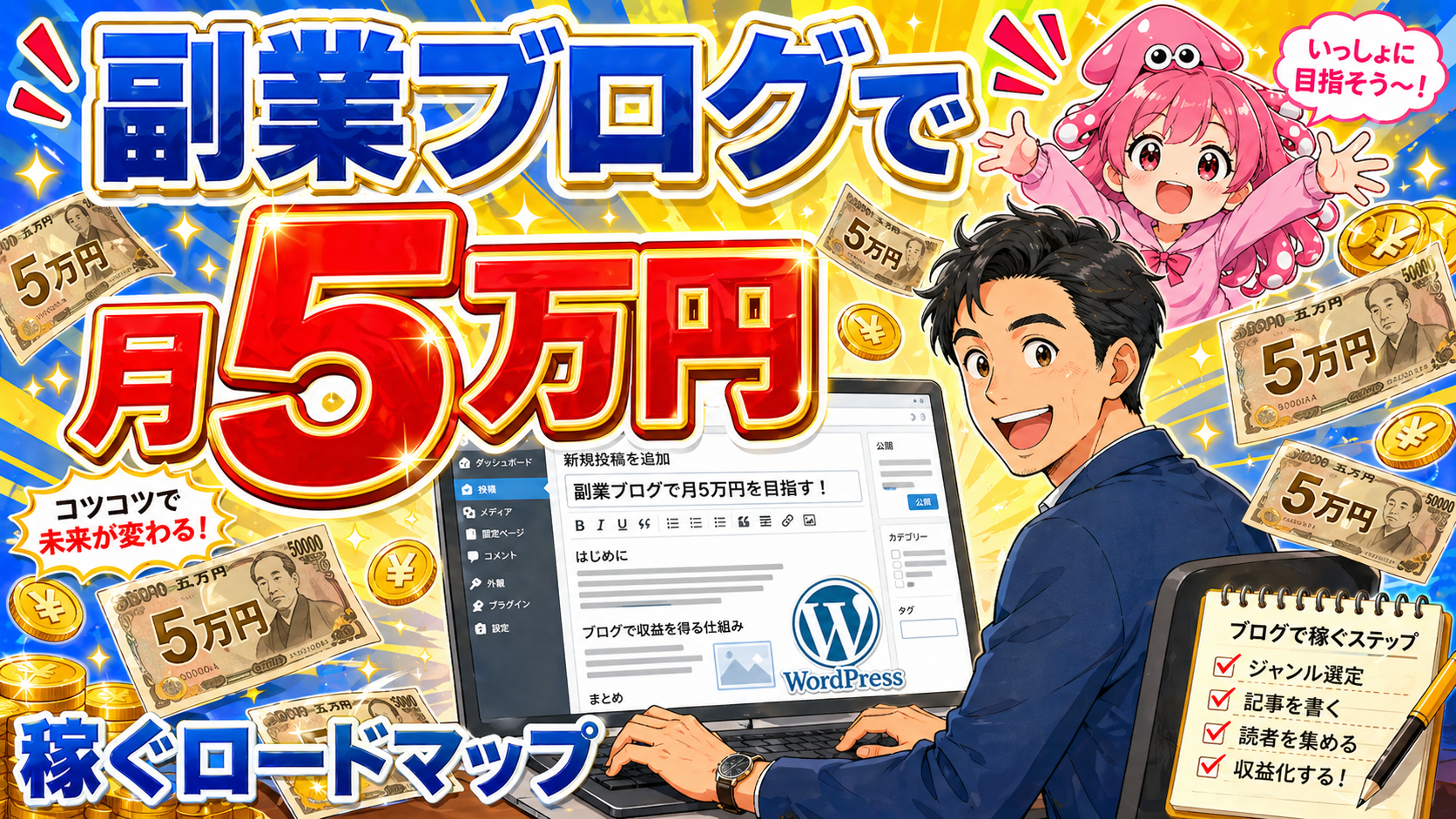 ブログで月5万円を稼ぐロードマップ