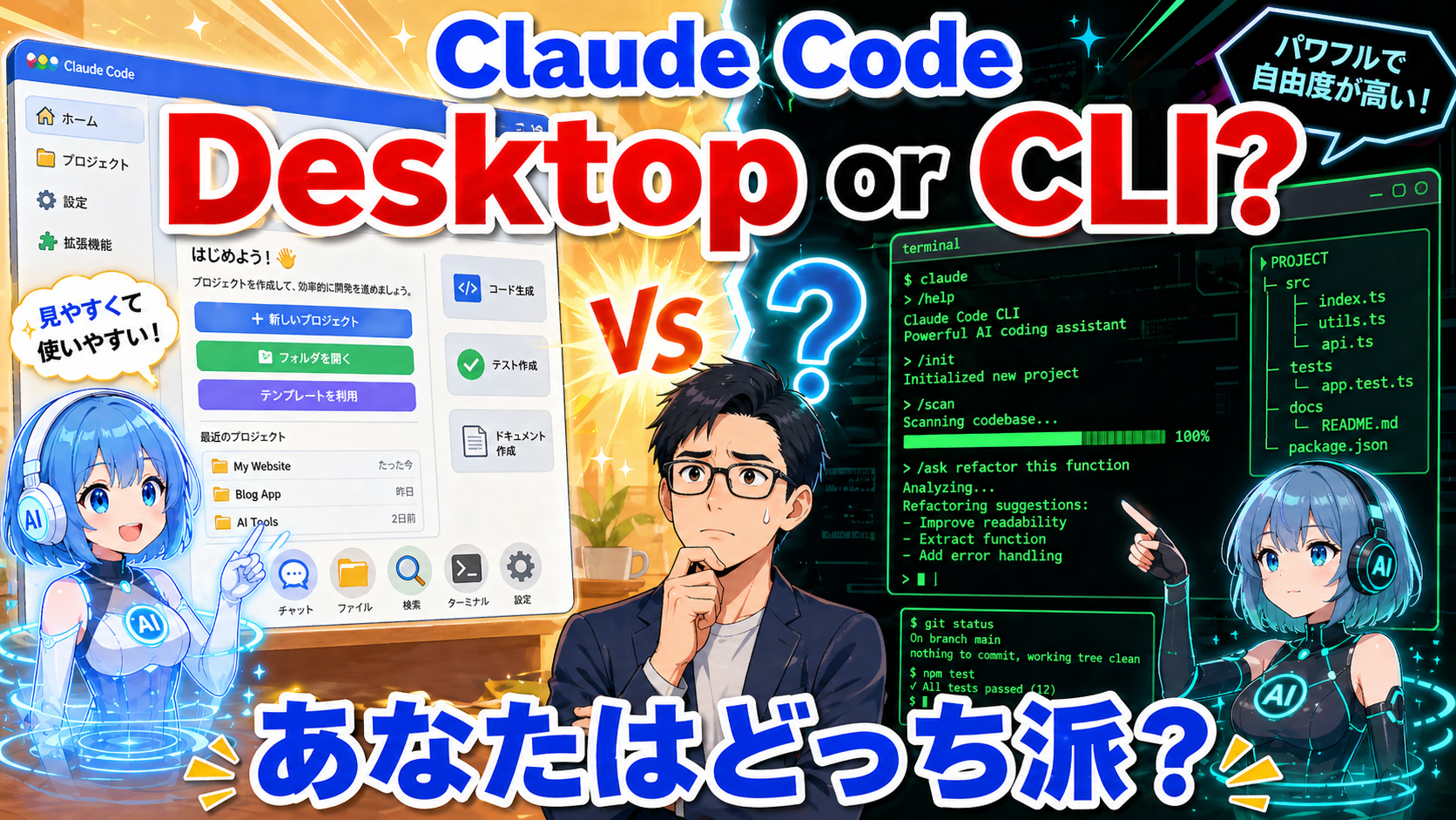 Claude Codeデスクトップ版 vs CLI版の違いを徹底比較！あなたはどちらを使うべきか？