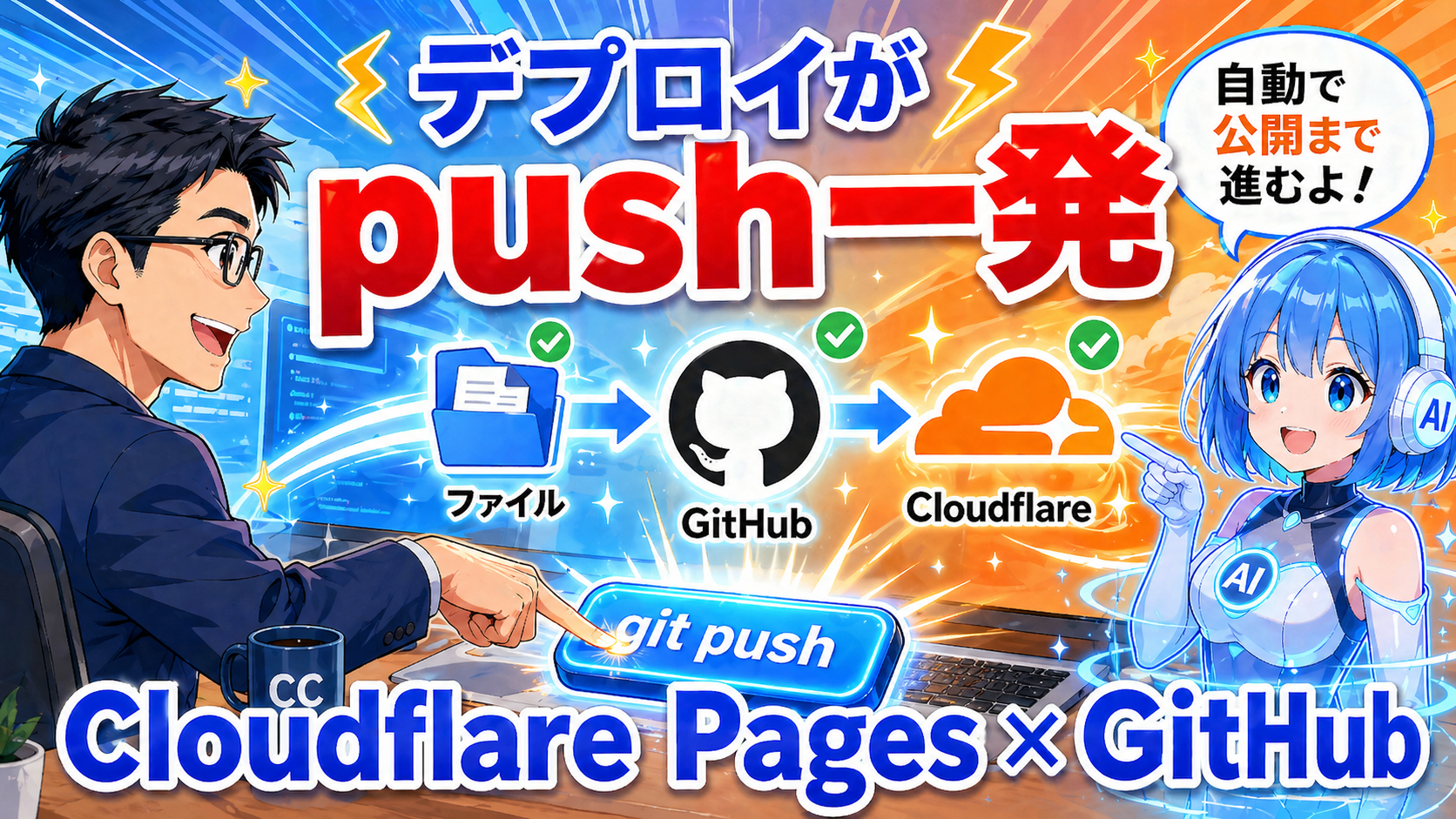 Cloudflare Pages × GitHub連携で個人開発のデプロイが「push一発」になった話